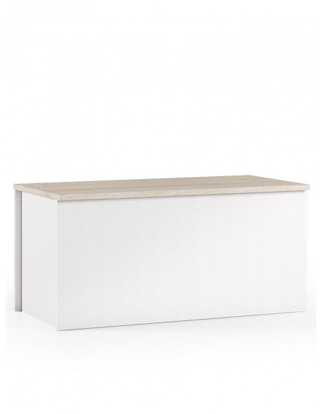 Panca baule texture 3d contenitore L90xP45xH45 cm HALLWAY Bianco/Rovere Panca baule texture 3d contenitore L90xP45xH45 cm HALLWAY Bianco/Rovere