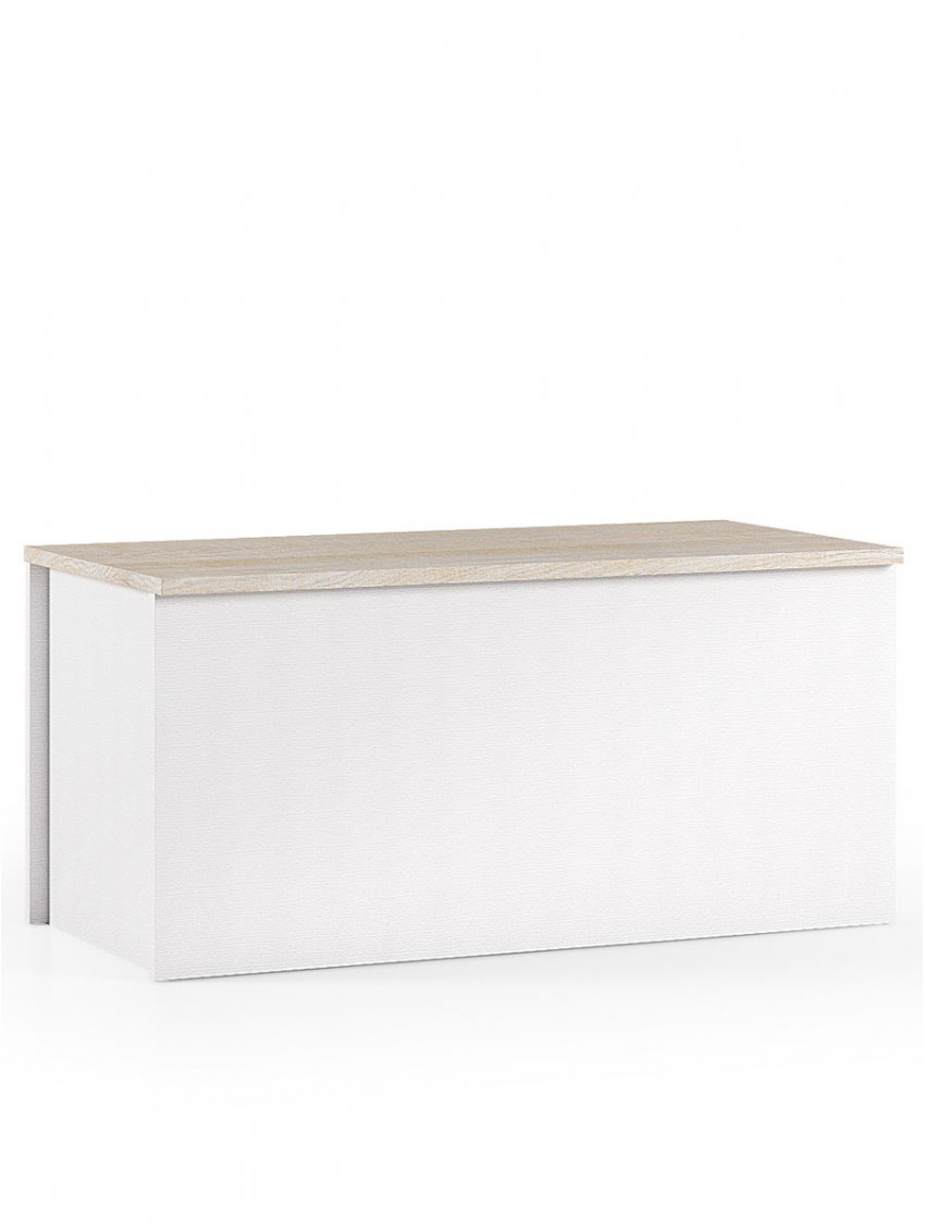 Panca baule texture 3d contenitore L90xP45xH45 cm HALLWAY Bianco/Rovere