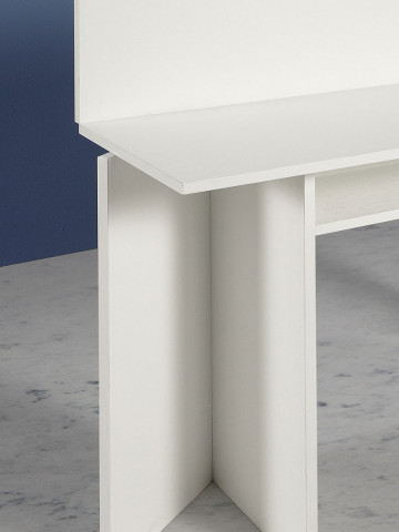 Tavolo consolle allungabile L35/70xP120xH75 cm OPLÀ Bianco effetto legno