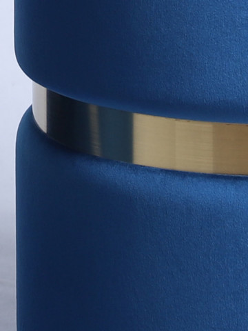 Set 2 Pouf contenitore in velluto Blu pavone anello Gold MELIS