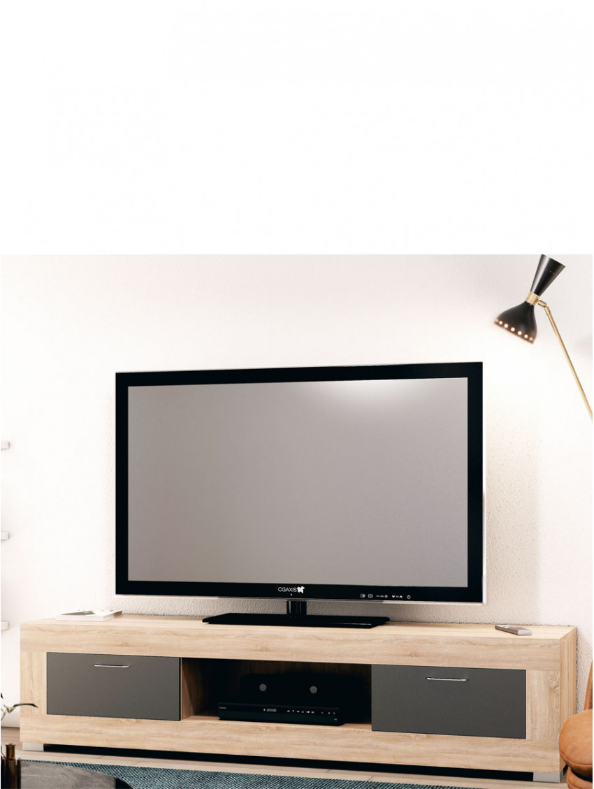 Mobile porta tv L185 x P40 x H41 DAMIAN Rovere Natural-Antracite