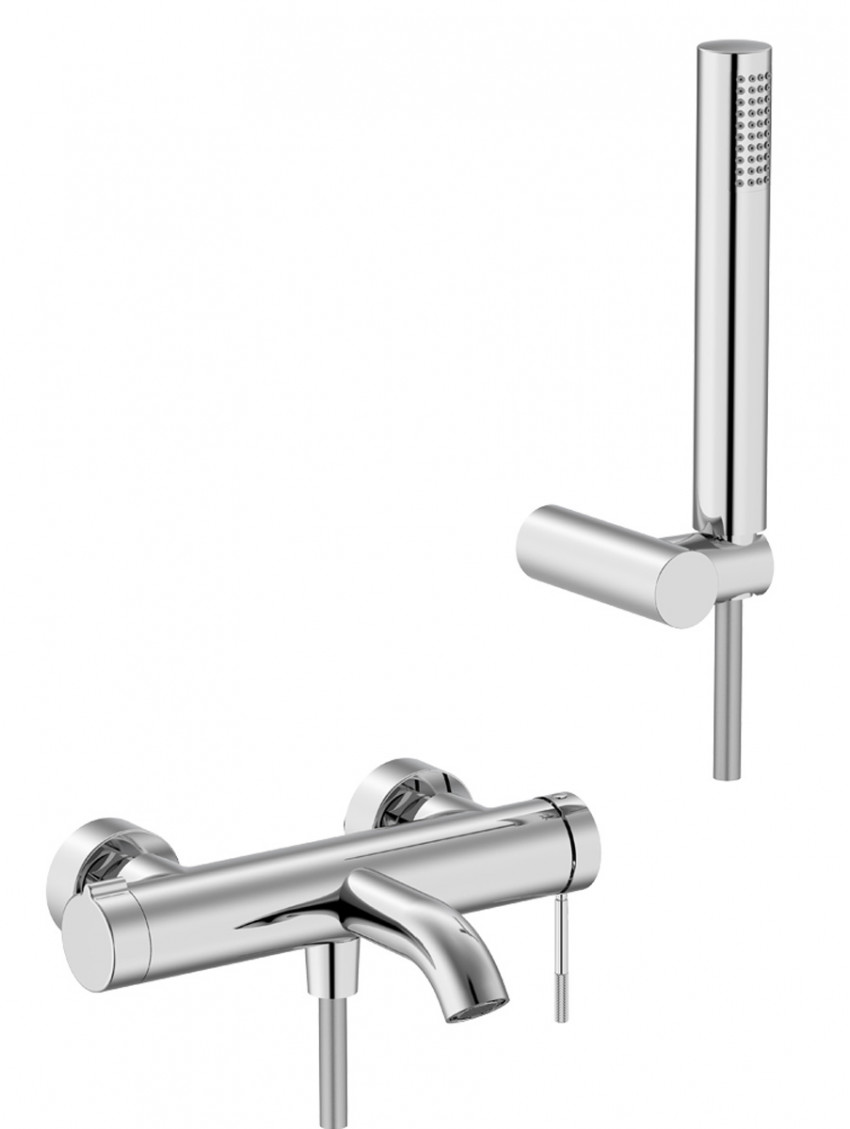 Miscelatore esterno vasca con shower set METRO