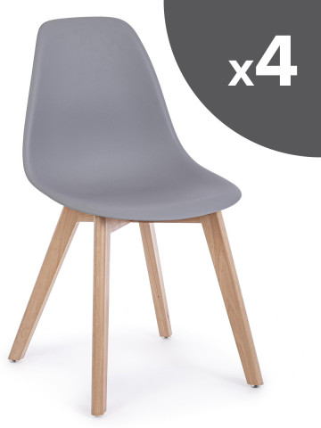 Set 4 sedie modello System Grigio