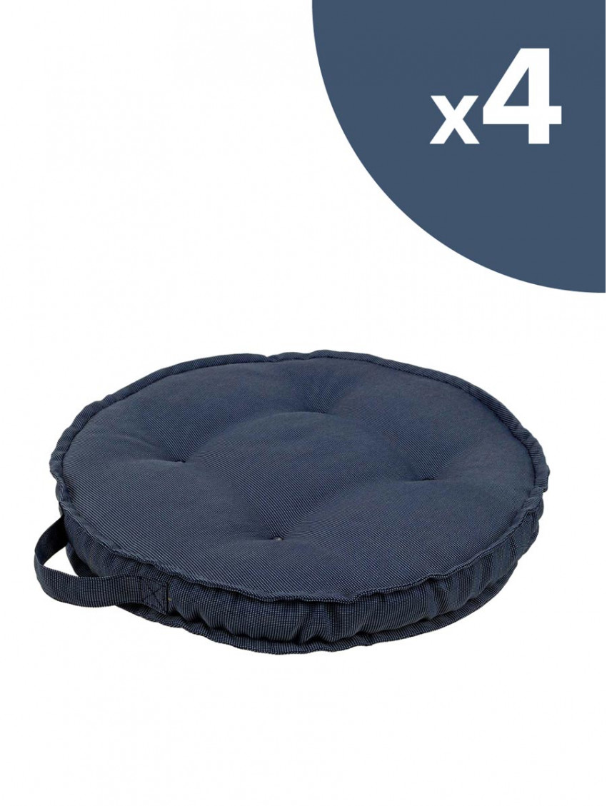4 Cuscini tondi da appoggio poliestere gr. 230/mq Poly230 Blu Denim