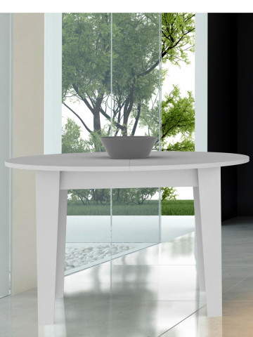 Tavolo tondo allungabile Ø 120/155xH76 ARTUR Bianco frassinato
