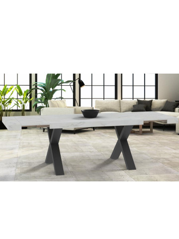 Tavolo rettangolare allungabile cm 160x80 e 180x90 XILON Bianco Michelangelo