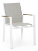 Set 4 sedie con braccioli in alluminio Bizzotto KUBIK Bianco