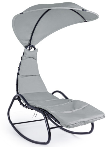 Dondolo chaise longue in ferro textilene BAFFIN Antracite Grigio