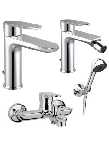 Set 3 Miscelatori lavabo bidet vasca Kellertaps WINTER cromo