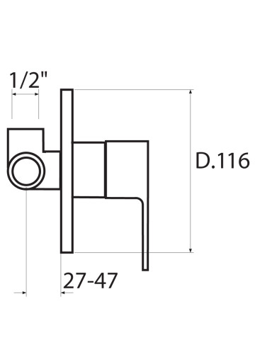 Set 3 Miscelatori lavabo bidet incasso doccia Kellertaps WINTER cromo