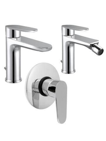 Set 3 Miscelatori lavabo bidet incasso doccia Kellertaps WINTER cromo