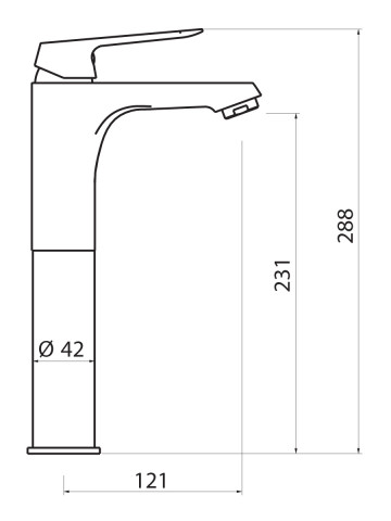Miscelatore lavabo alto Kellertaps con scarico click-clack SKY cromo