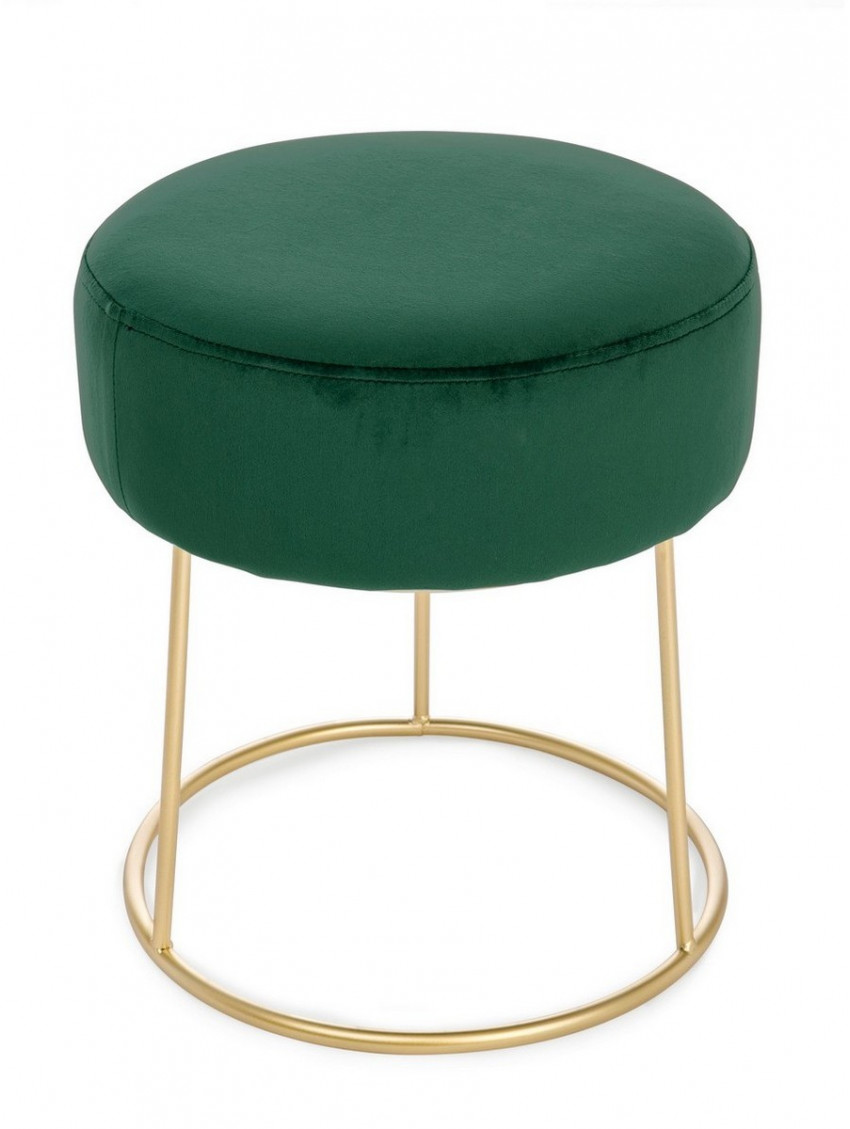 Pouf sgabello contenitore Ø 35xH40 cm in velluto CLARISSA Verde bottiglia