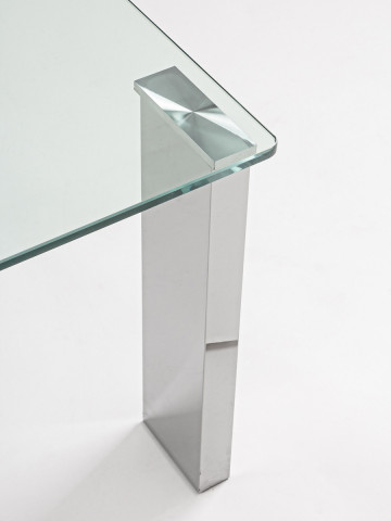 Tavolino rettangolare vetro 12 mm struttura in mdf acciaio cromo cm L120xP60xH45 ARLEY
