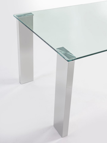 Tavolo top in vetro 12 mm struttura in mdf acciaio lucido 160x90H75 cm ARLEY