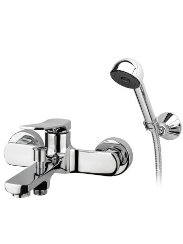 Set 3 Miscelatori lavabo e bidet con scarico click-clack e vasca Keller Taps MOON cromo