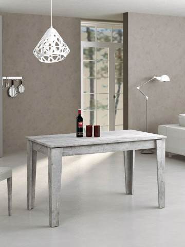 Tavolo rettangolare allungabile in legno 110/150x70 cm URANO Cemento