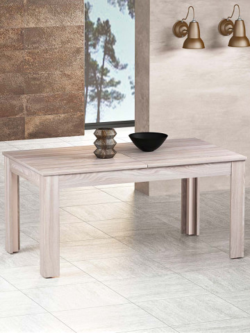 Tavolo rettangolare allungabile in legno 130/290x90 cm ZEFIRO Olmo perla