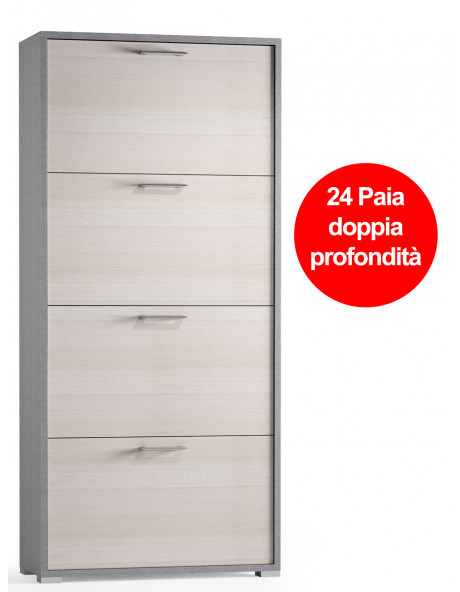 Mobile scarpiera texture 3d 4 ante L67xP28xH147 cm mod. 7004 Tessuto/Larice Mobile scarpiera texture 3d 4 ante L67xP28xH147 cm mod. 7004 Tessuto/Larice