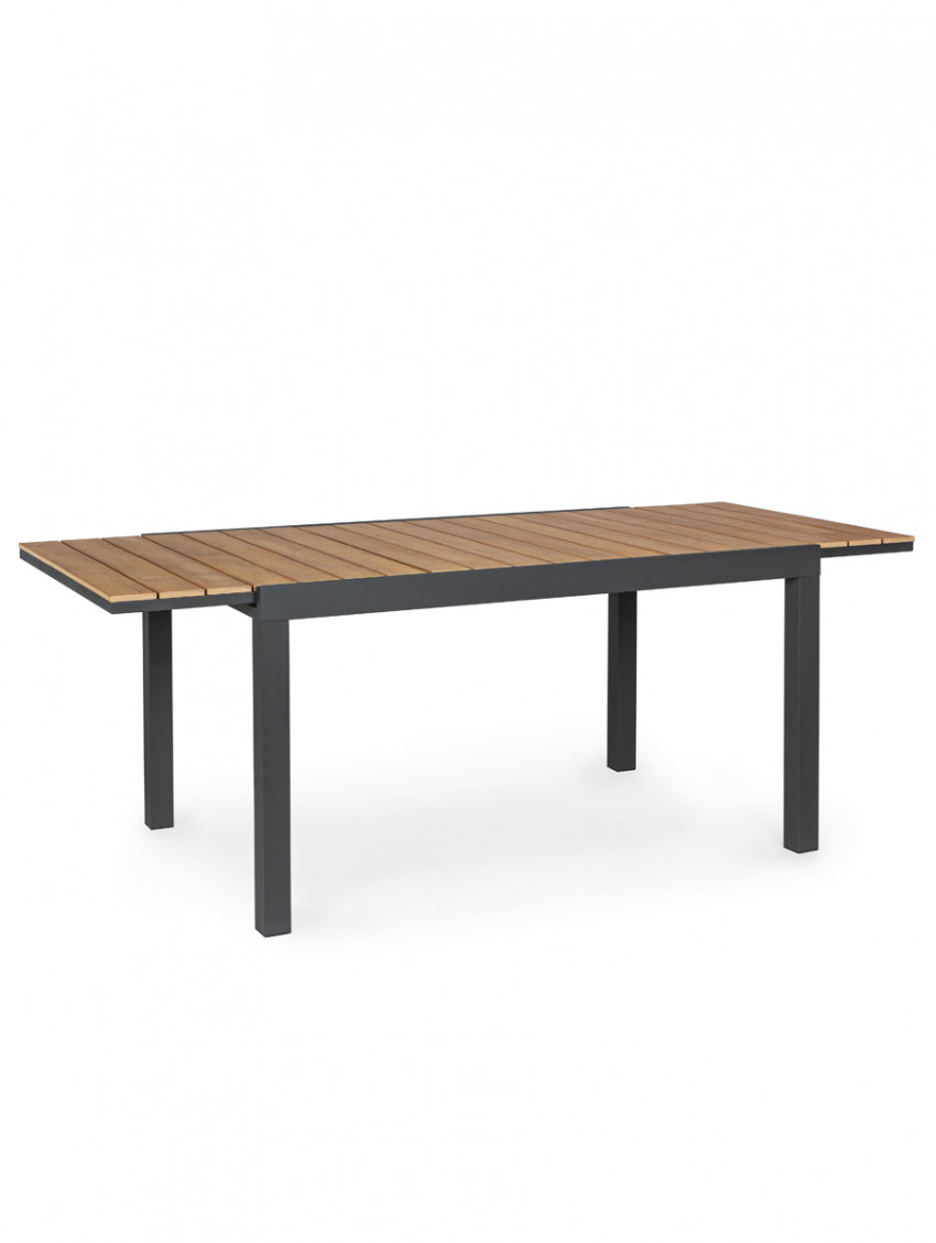 Tavolo giardino rettangolare allungabile in alluminio L140/200xP90xH75 cm ELIAS Antracite