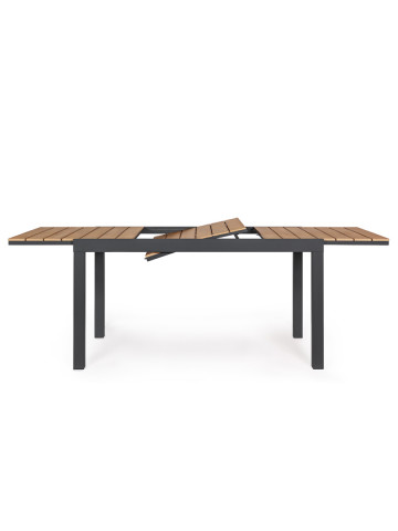 Tavolo giardino rettangolare allungabile in alluminio L140/200xP90xH75 cm ELIAS Antracite