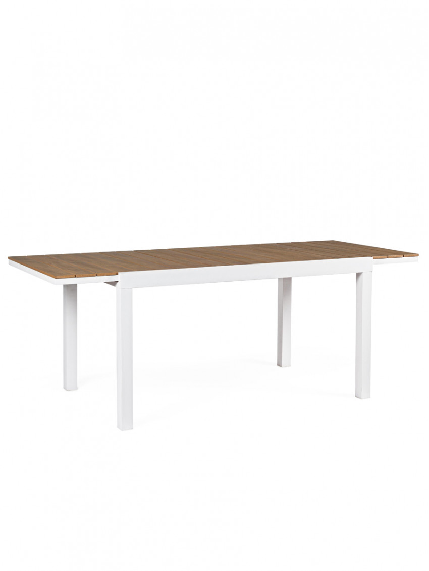 Tavolo giardino rettangolare allungabile in alluminio L140/200xP90xH75 cm ELIAS Bianco
