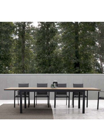 Tavolo giardino rettangolare allungabile in alluminio L200/300xP95xH74 cm ELIAS Antracite