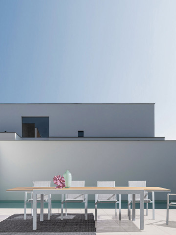 Tavolo giardino rettangolare allungabile in alluminio L200/300xP95xH74 cm ELIAS Bianco