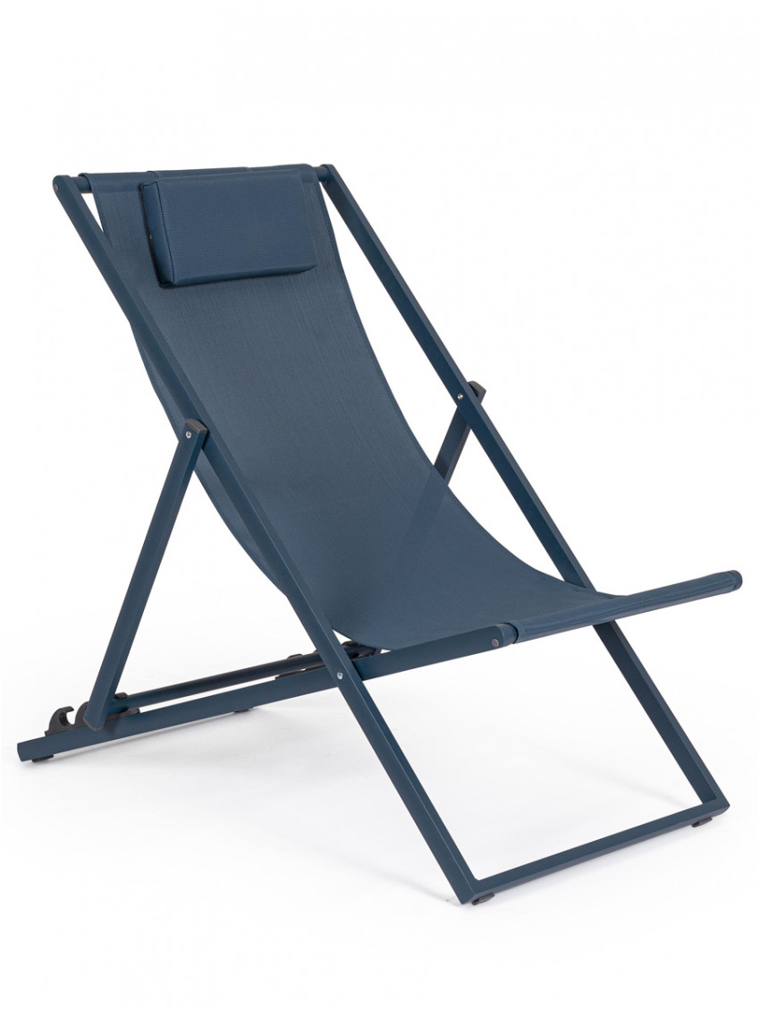 Sdraio pieghevole in alluminio e textilene TAYLOR Navy