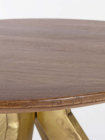 Tavolino rotondo in legno di mango e acciaio Ø 60 x H45 cm SHERMAN Brandy