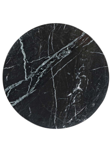 Tavolino rotondo in marmo e acciaio Ø 38 x H41 cm PRESCOTT marmo Nero