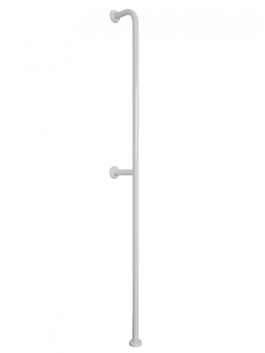 Corrimano verticale fissaggio muro e pavimento diversamente abili cm 180 AMICO Bianco