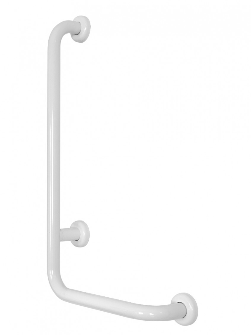 Maniglione angolare montante sx bagno diversamente abili cm 35xH67 AMICO Bianco