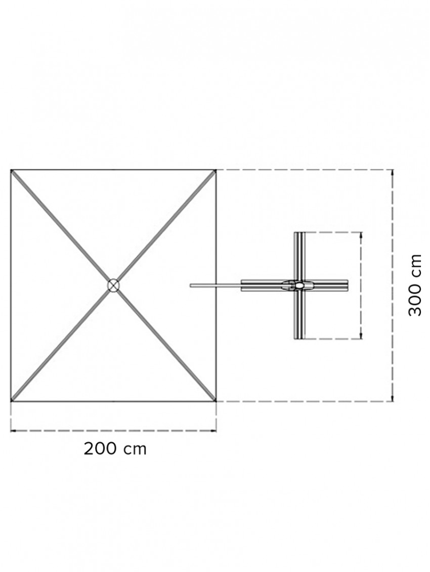 EASYCOMFORT Ombrellone da Giardino 3x2.5 m in Metallo a 2 Sezioni con 8  Stecche e Copertura in Poliestere