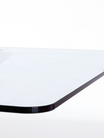 tavolo rettangolare May L160xP90xH76 cm piano in vetro struttura acciaio bianco