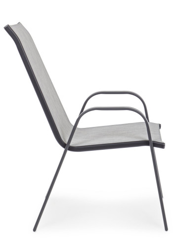 Set 4 sedie con braccioli struttura in acciaio Bizzotto MARTINEZ Grigio Chiaro