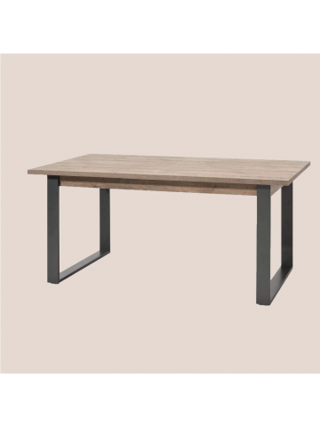 Tavolo allungabile in legno e gambe metallo Antracite cm 180/240x91 INDUS Rovere aged