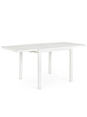 Tavolo quadrato allungabile in alluminio L90/180xP90xH74 cm HILL Bianco