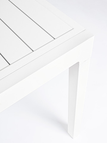 Tavolo quadrato allungabile in alluminio L90/180xP90xH74 cm HILL Bianco