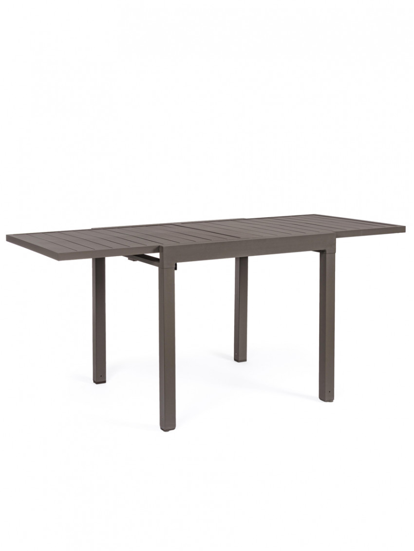 Tavolo quadrato allungabile in alluminio L90/180xP90xH74 cm HILL Coffee