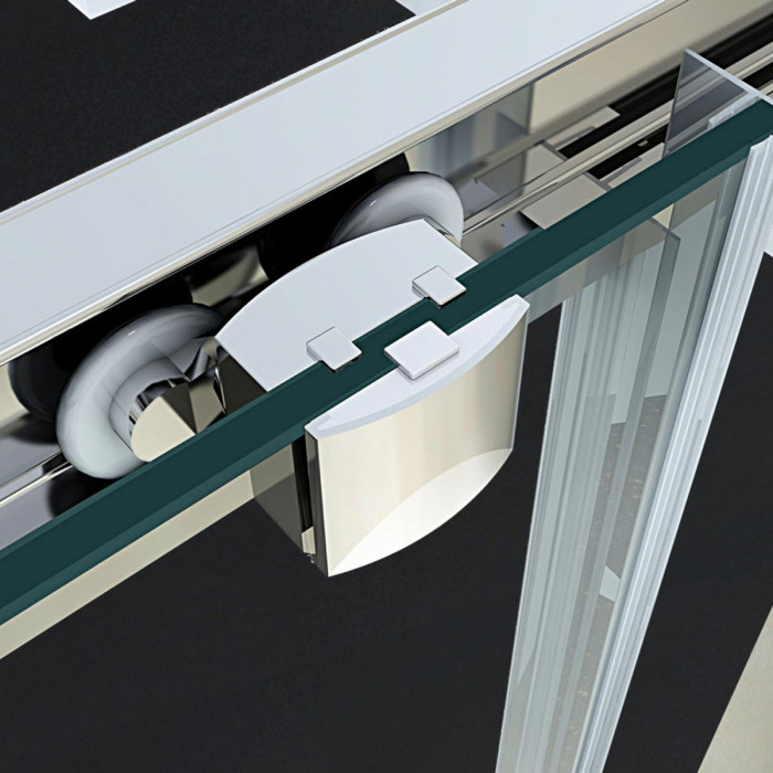 SMART - Box doccia trasparente rettangolare 3 lati 1 anta scorrevole cristallo 6 mm