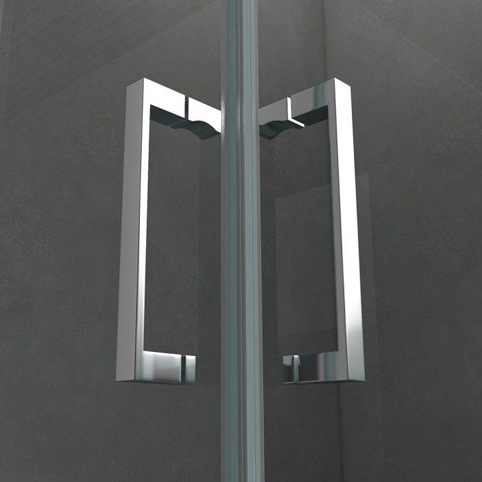 EXTRA - Box doccia quadrato opaco apertura angolare cristallo 6mm H 195 cm
