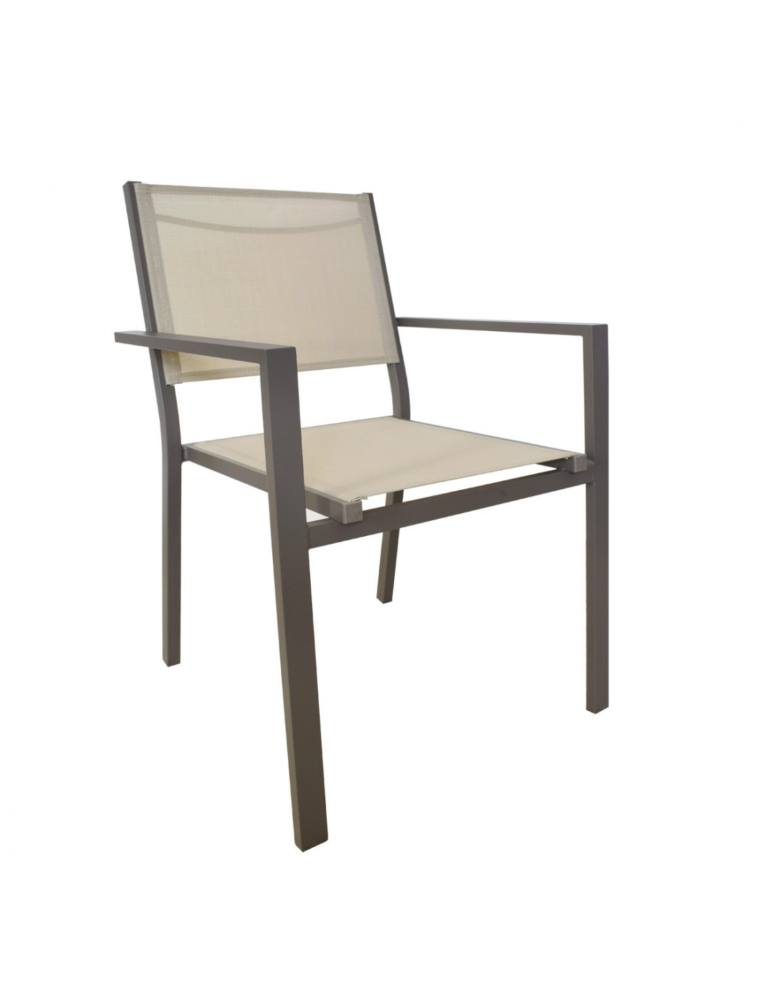 Sedia in alluminio e textilene Hill coffee