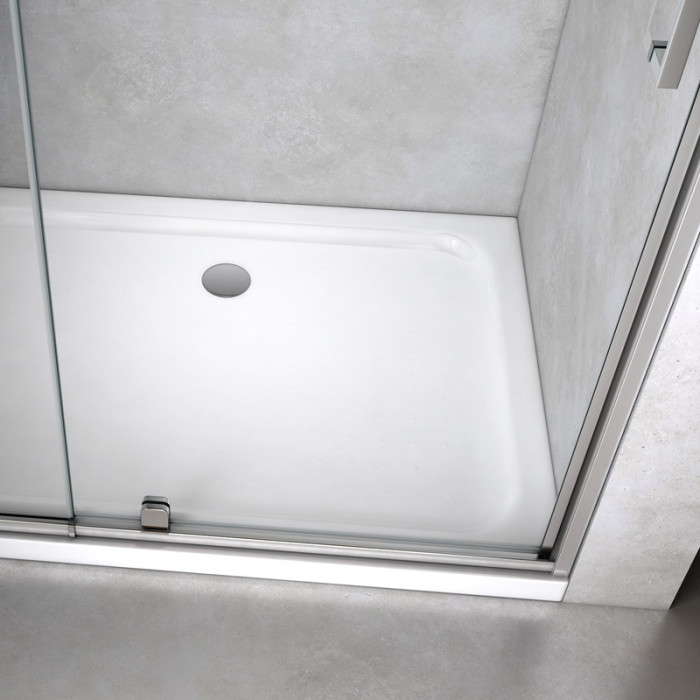 EXTRA - Porta doccia battente cristallo trasparente 6mm H 195 cm