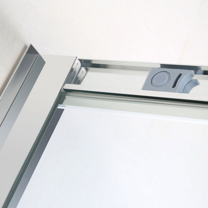BEVERLY - Porta doccia trasparente scorrevole vetro 6 mm 100-120-140-160 H 185 cm