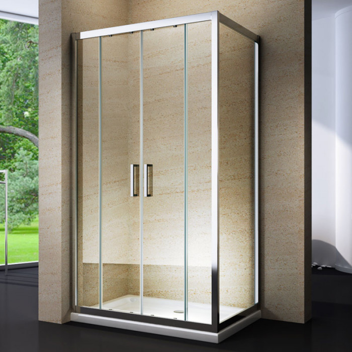EXTRA - Box doccia trasparente rettangolare vetro 6 mm altezza 195 cm