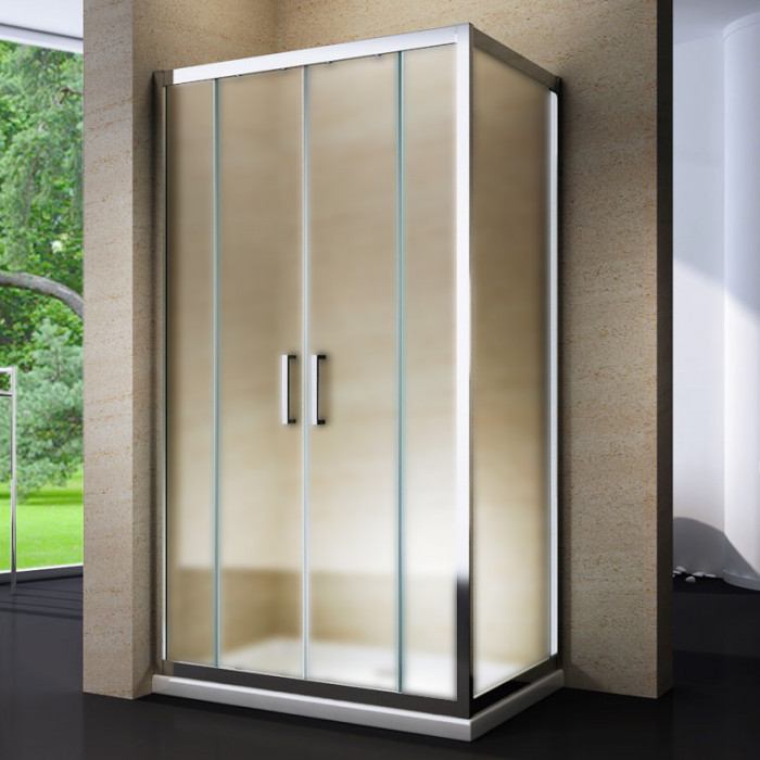 EXTRA - Box doccia opaco rettangolare vetro 6 mm altezza 195 cm