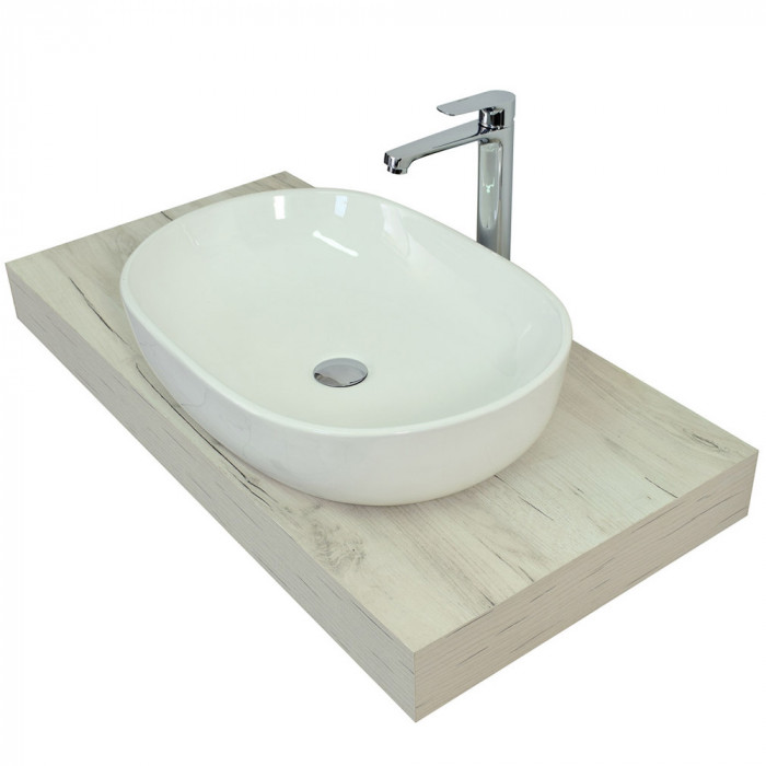 Mensola per lavabo mensolone in legno cm 80x50xh10