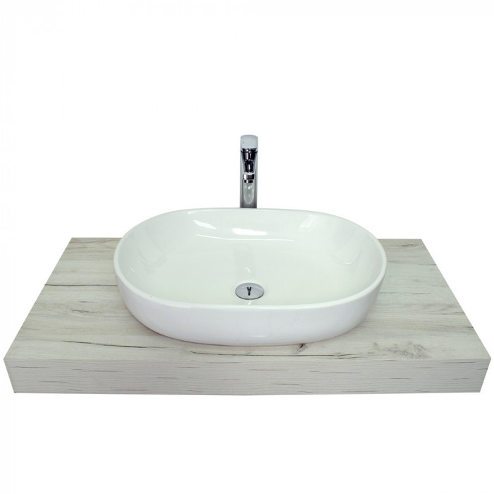 Mensola per lavabo mensolone in legno cm 80x50xh10