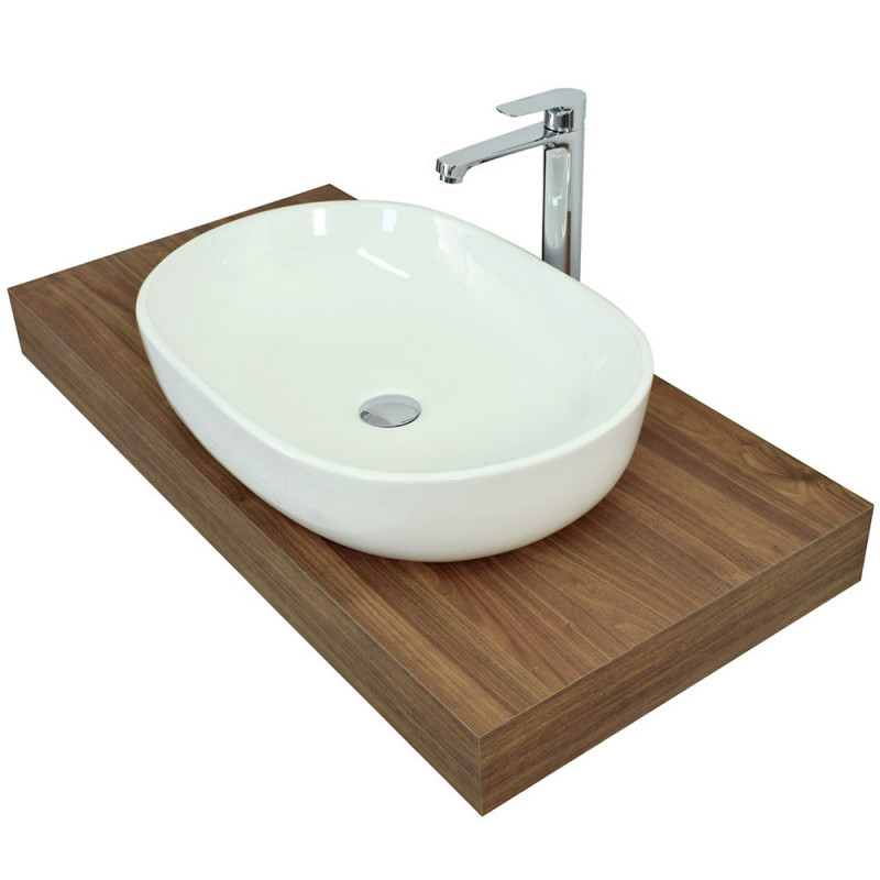 Mensola lavabo bagno - top mensolone legno Wengè